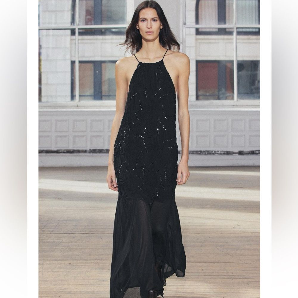 Zara sequin halter dress